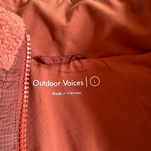 OUTDOOR VOICES Primo Fleece 1/2 Zip Pullover Jacket in Orange - Men's Large - Picture 4 of 6